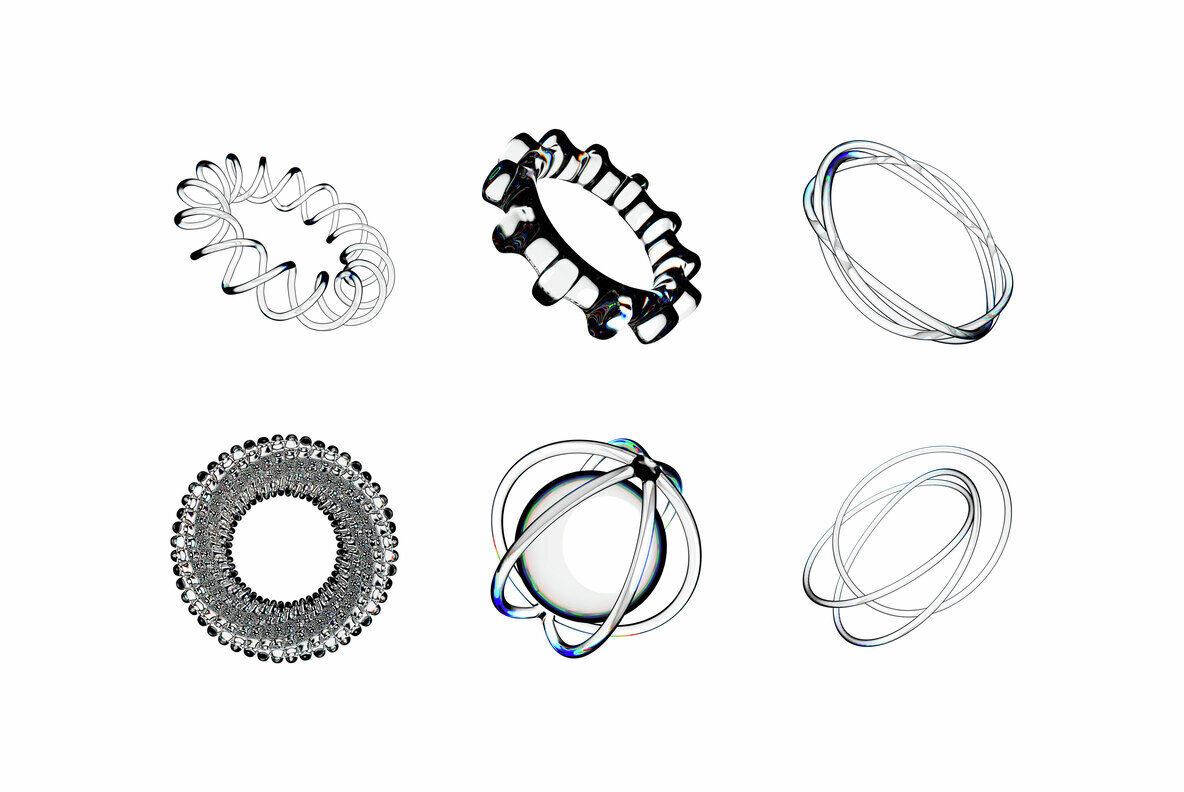 3D Glass Abstract Shapes 3