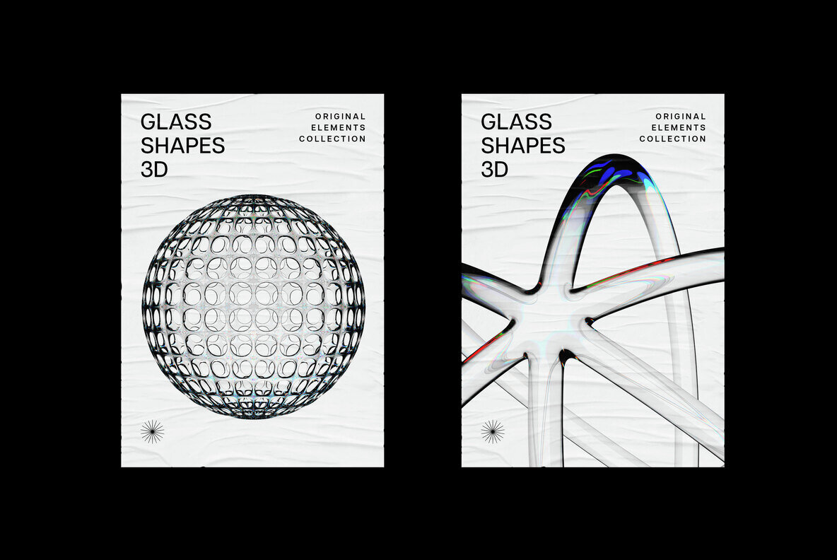 3D Glass Abstract Shapes 4