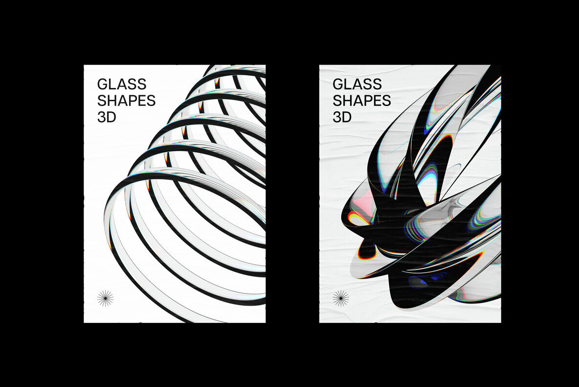 3D Glass Abstract Shapes 7