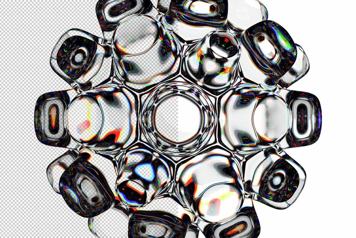 3D Glass Abstract Shapes 8