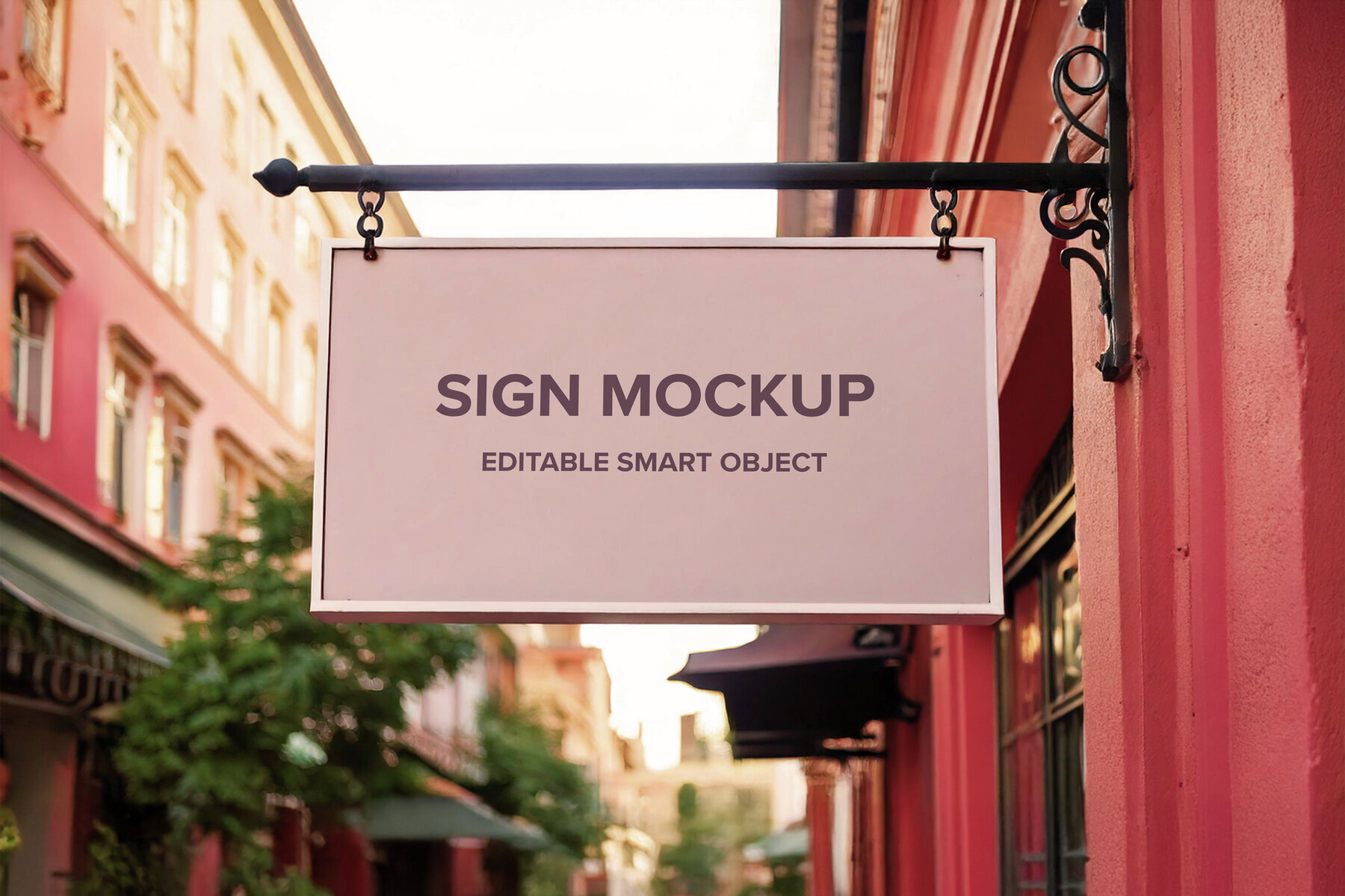 Rectangular Shop Sign Mockup 1