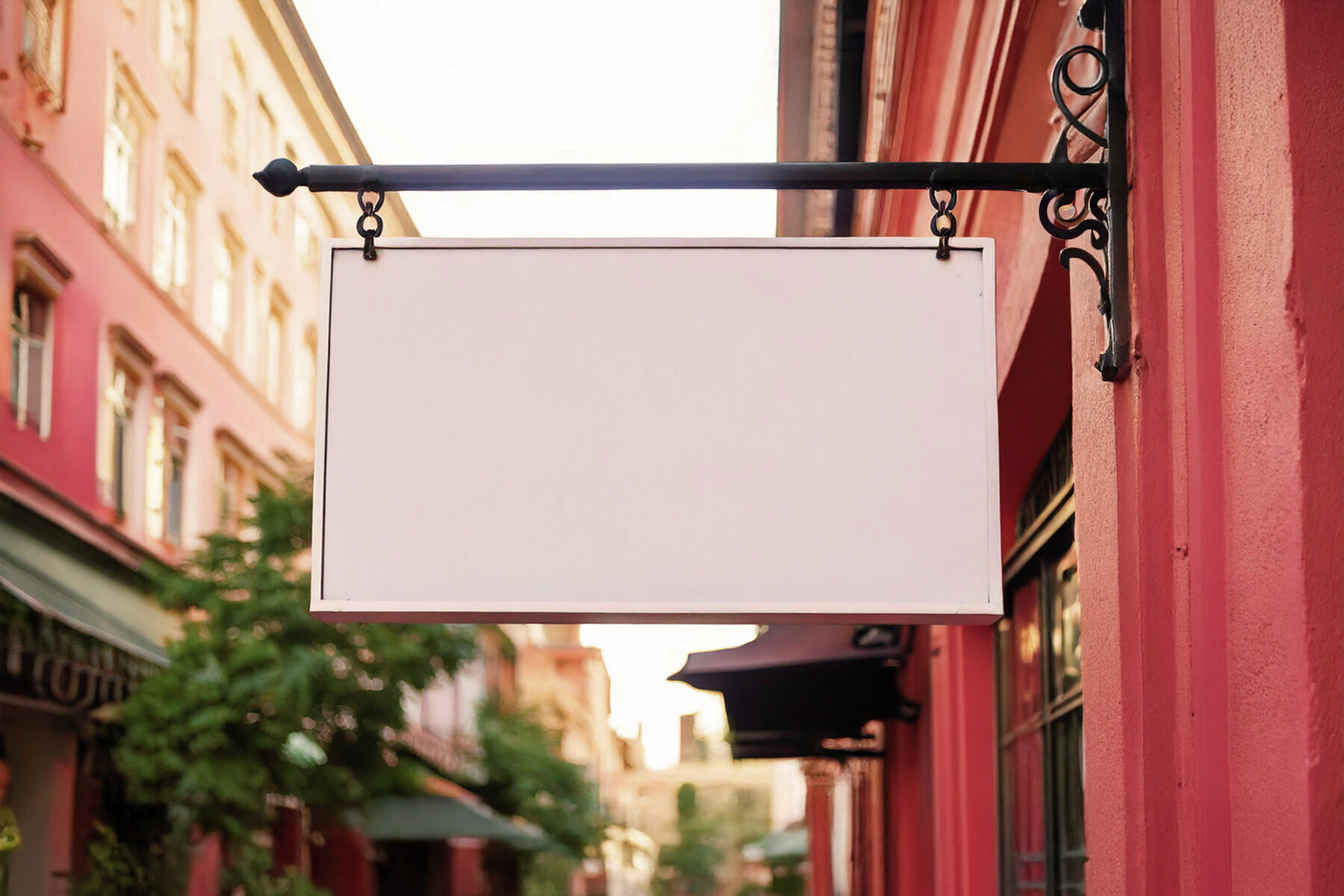 Rectangular Shop Sign Mockup 2