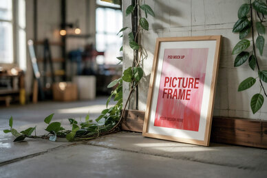 Picture Frame Mockup with Foliage