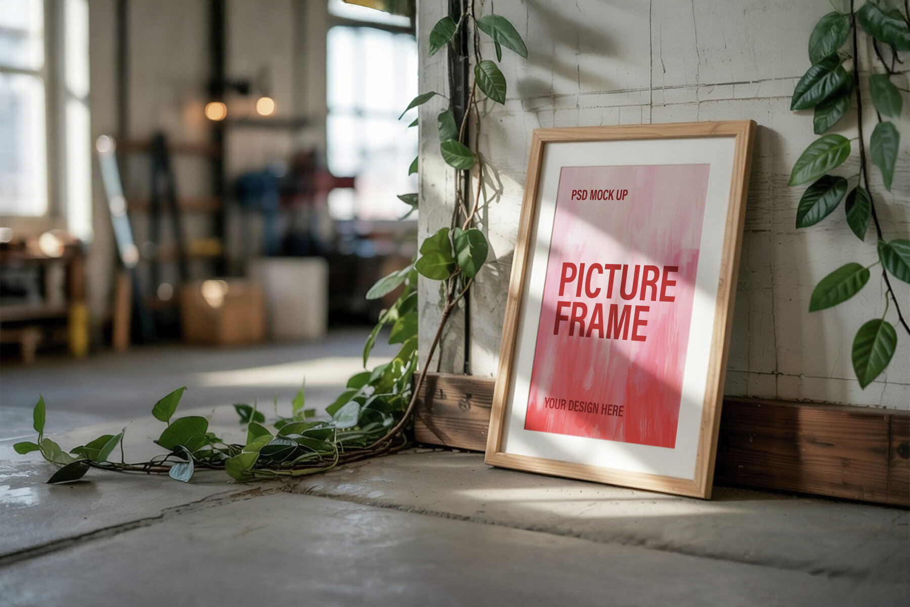 Picture Frame Mockup with Foliage 1