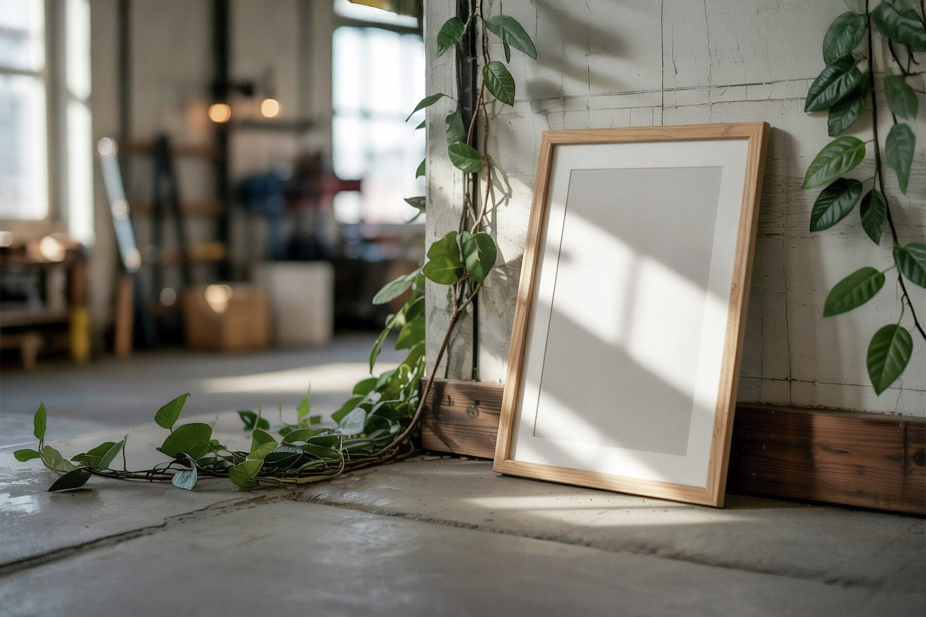 Picture Frame Mockup with Foliage 2