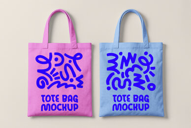 Set of 2 Tote Bags Mockup