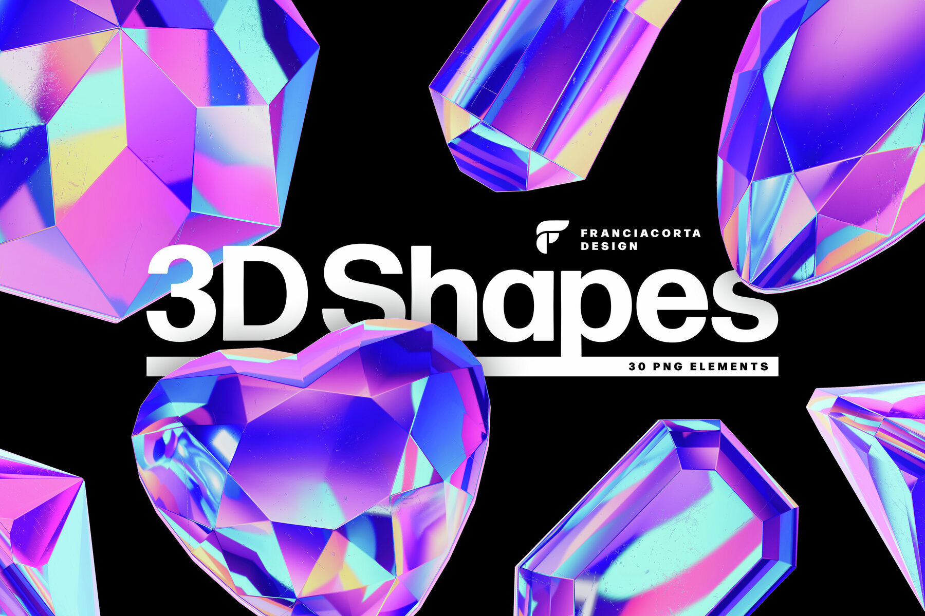 Crystals Collection   3D Objects Set 1