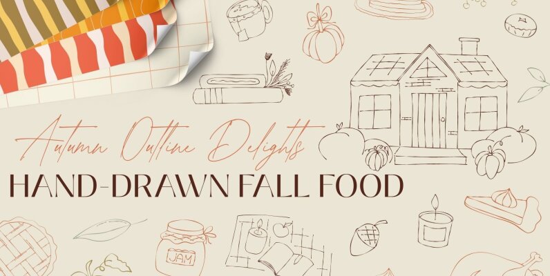 Autumn Outline Hand Drawn Food Fall