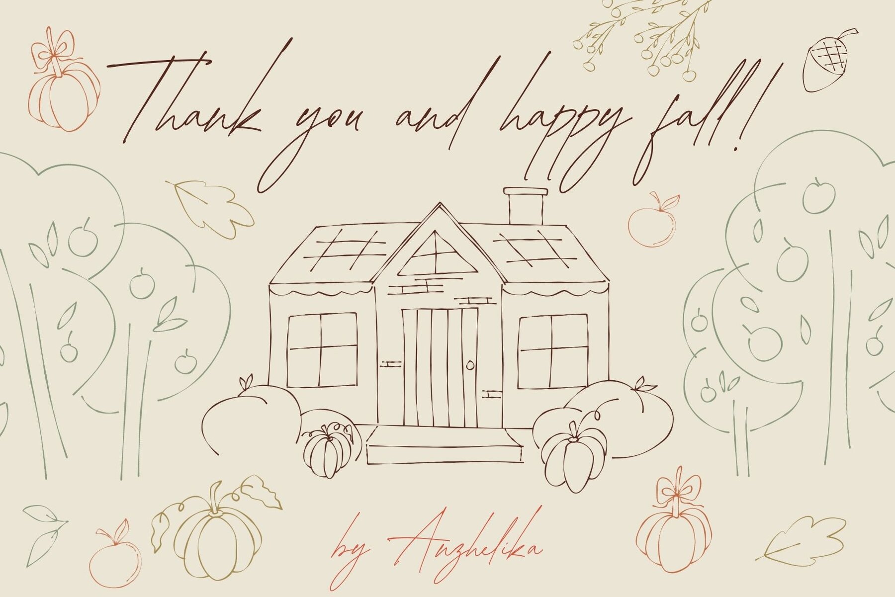 Autumn Outline Hand Drawn Food Fall 9