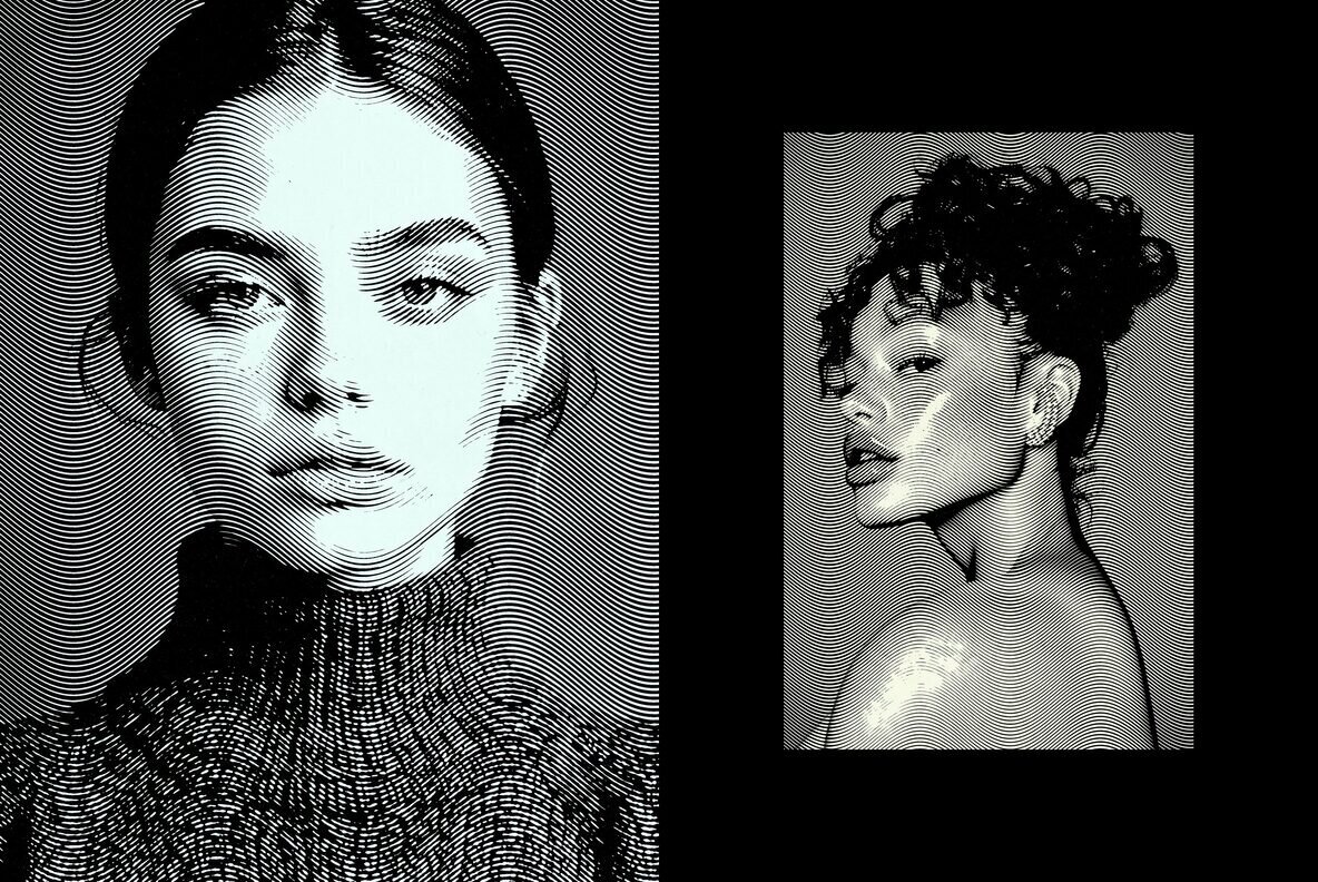 Wavy Halftone Photo Effect 2