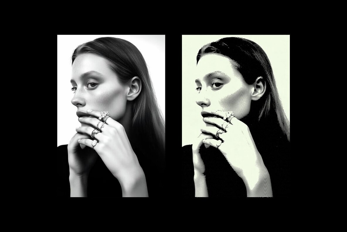 Wavy Halftone Photo Effect 4