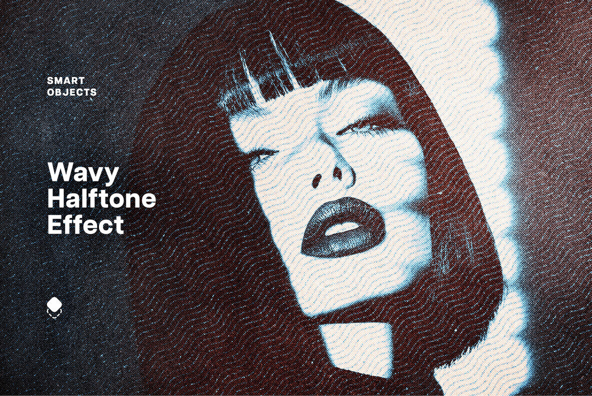 Wavy Halftone Photo Effect 1