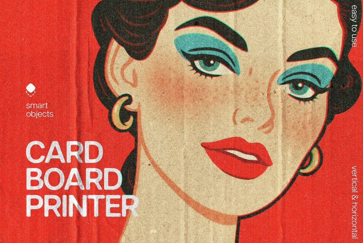 Retro Cardboard Printer Design Effect 1