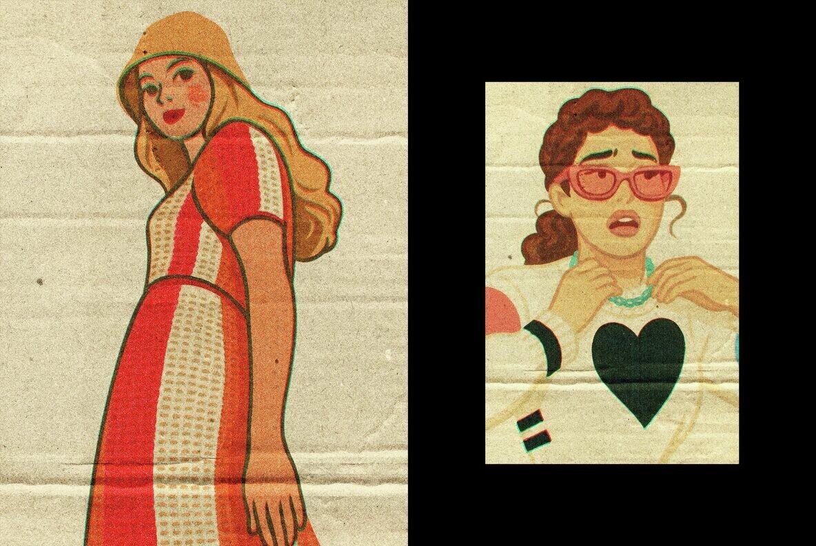 Retro Cardboard Printer Design Effect 2