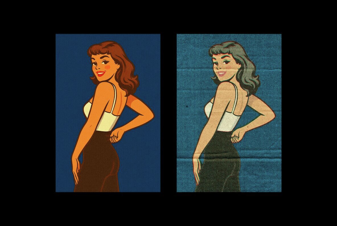 Retro Cardboard Printer Design Effect 4