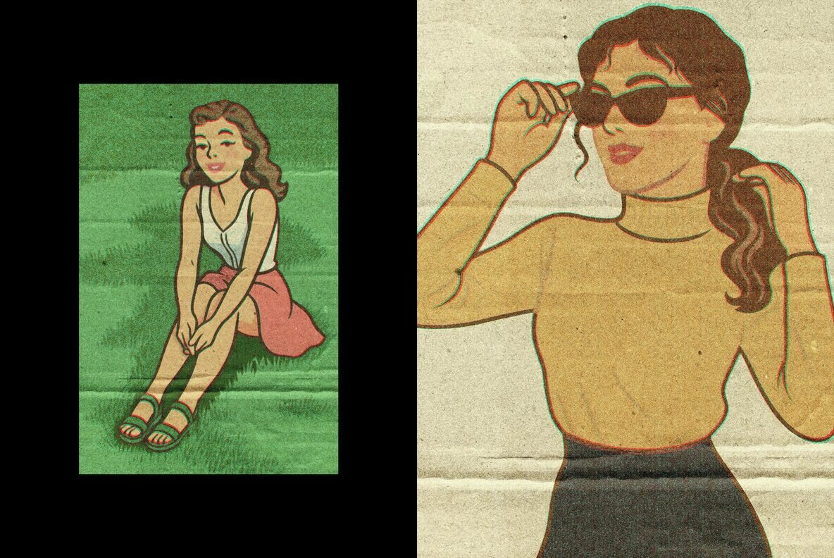 Retro Cardboard Printer Design Effect 6