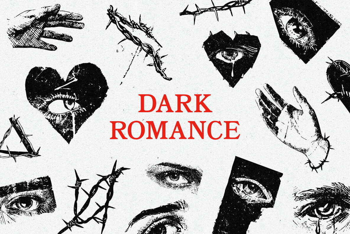 Dark Romance Hand Drawn Elements 1