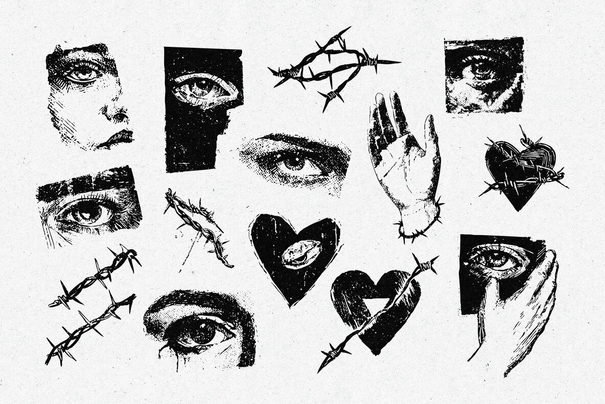 Dark Romance Hand Drawn Elements 2