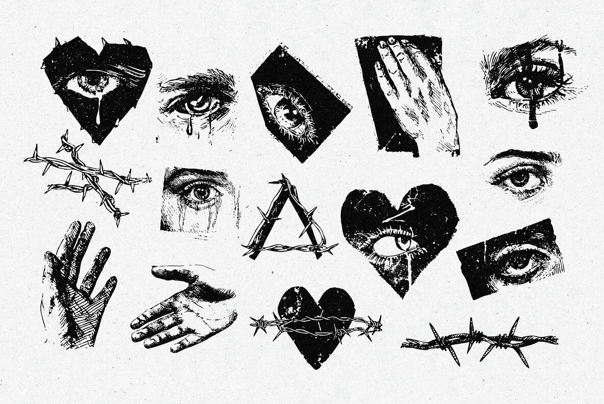 Dark Romance Hand Drawn Elements 4