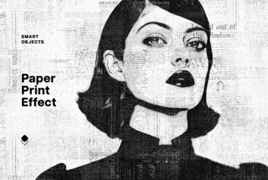 Newspaper Print Photo Effect