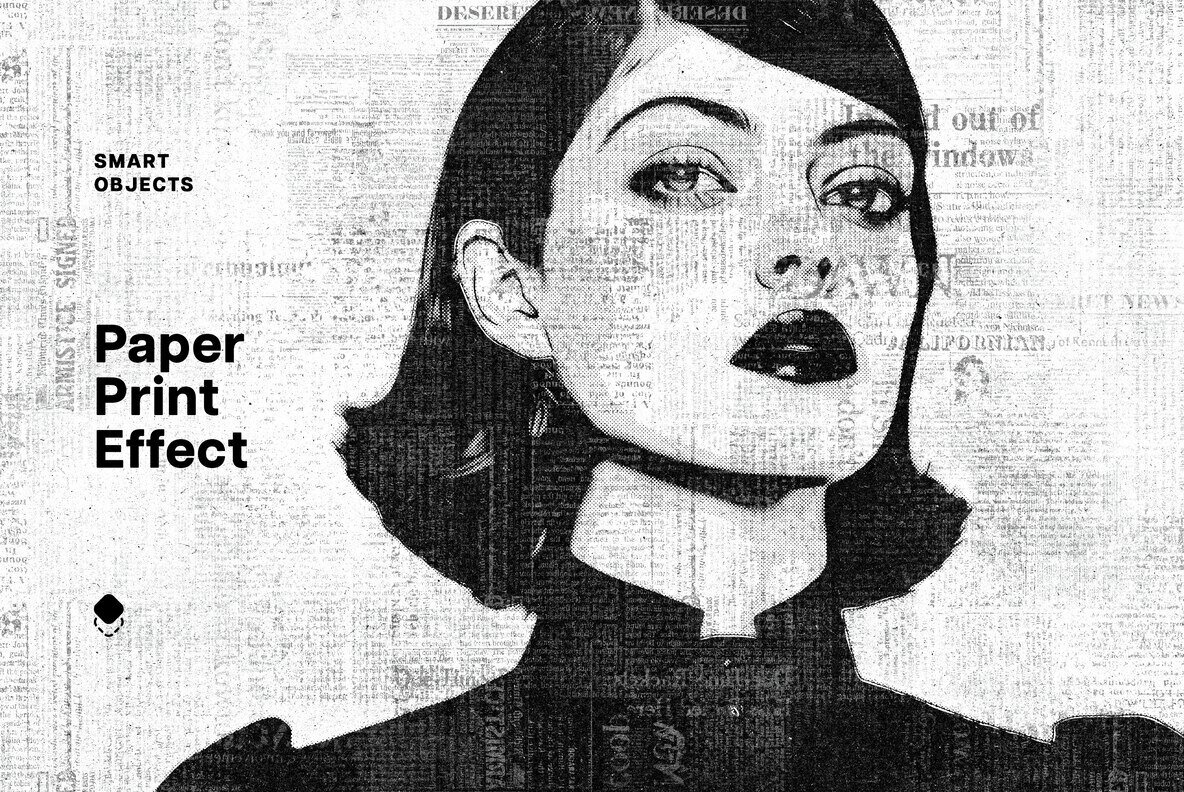 Newspaper Print Photo Effect 1