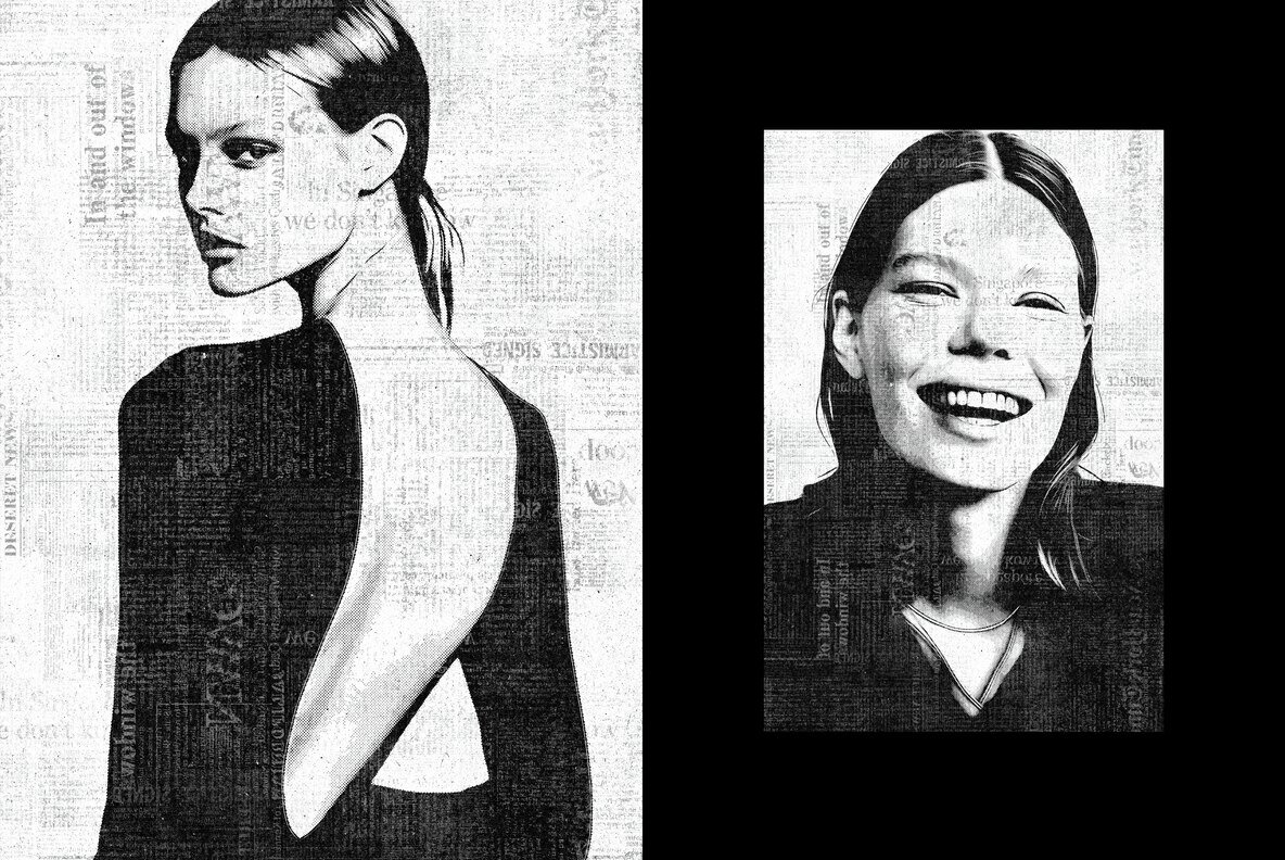 Newspaper Print Photo Effect 6