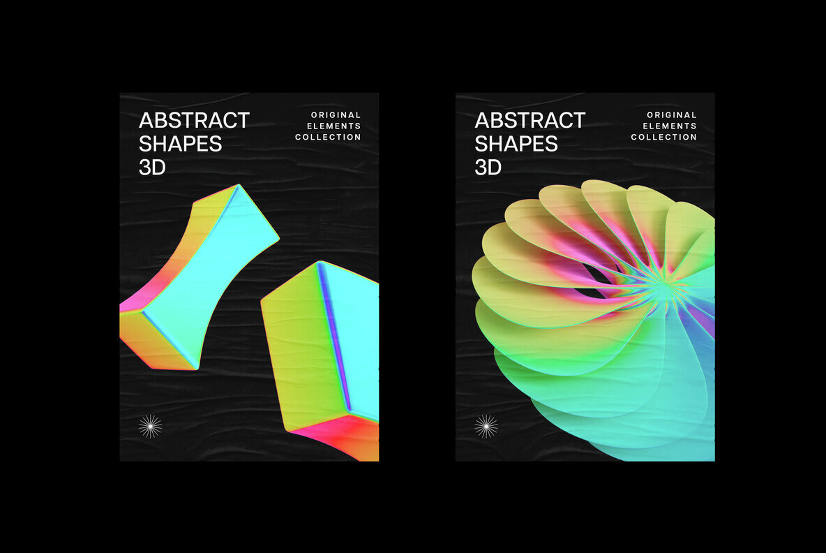 Neon Spectrum 3D Shapes 4