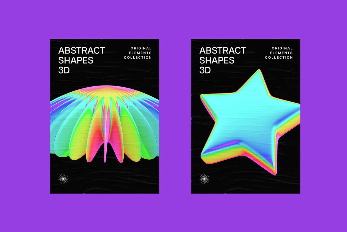 Neon Spectrum 3D Shapes 7