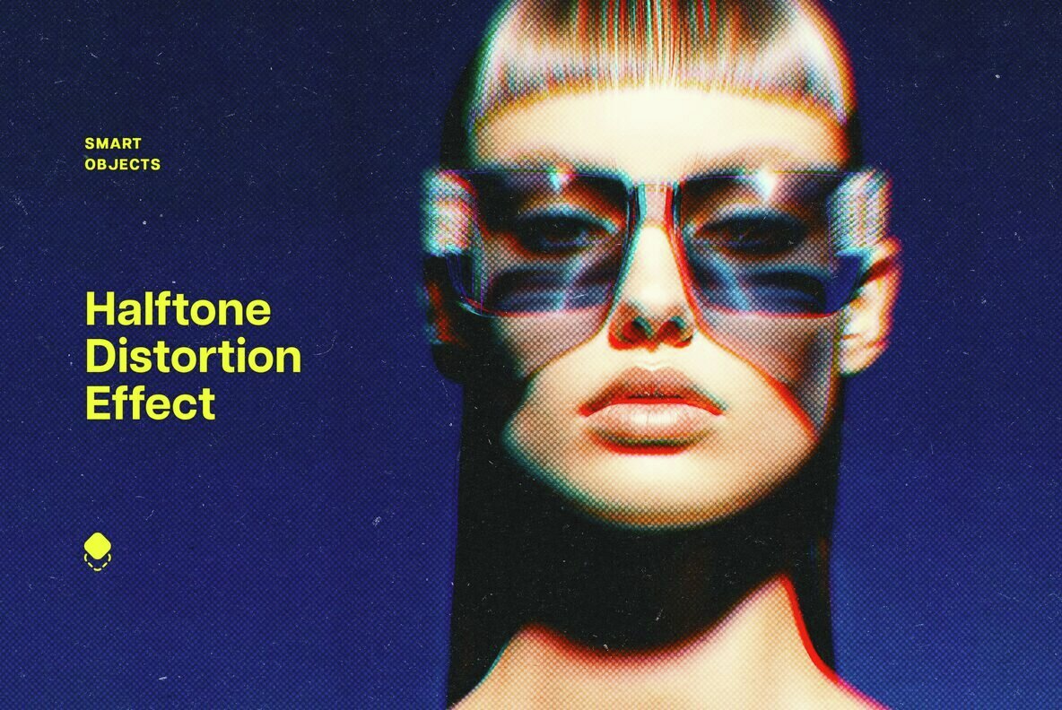Halftone Distortion Photo Effect 1