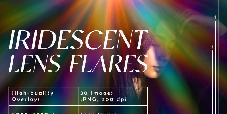 Iridescent Lens Flares Overlays