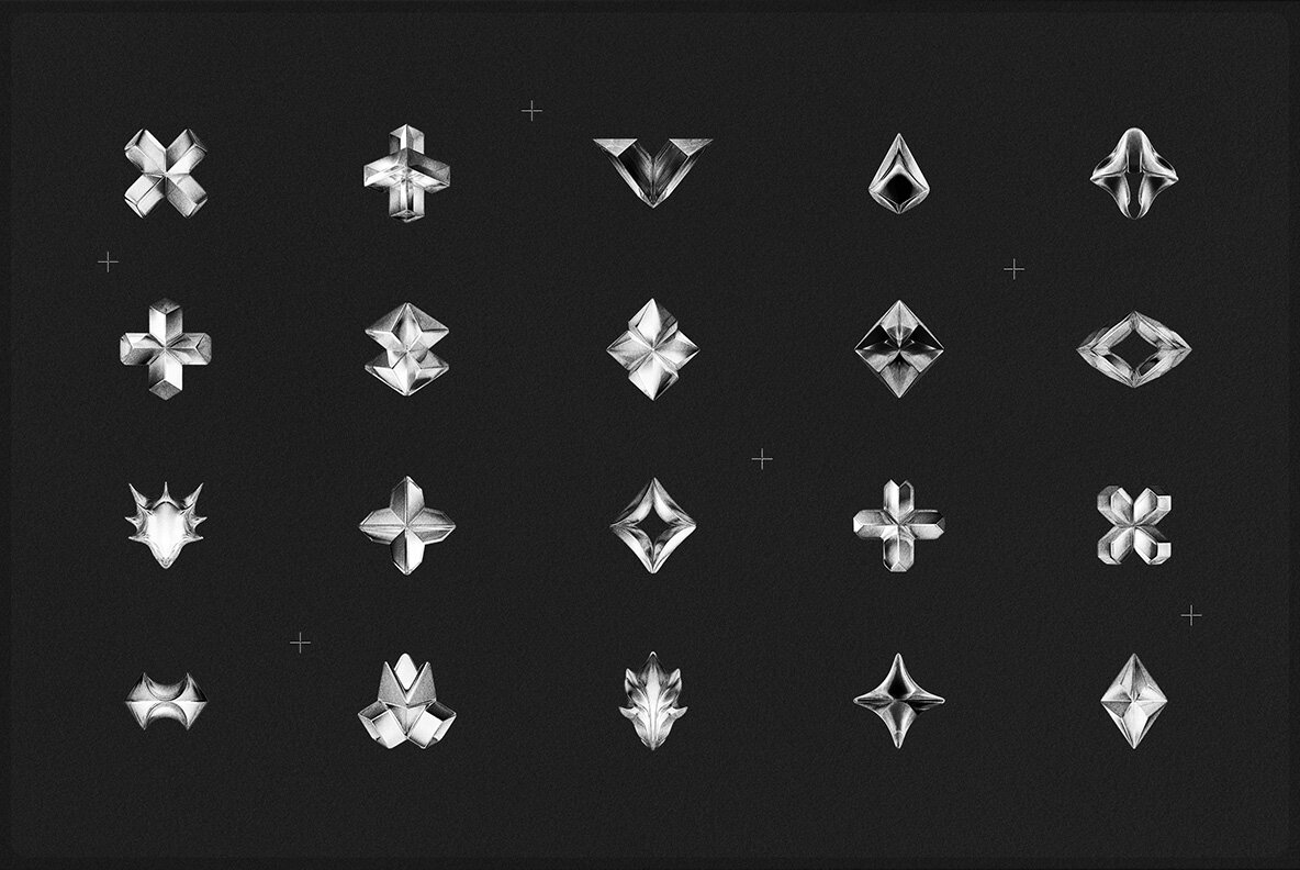 3D Prism Glass Shapes 4