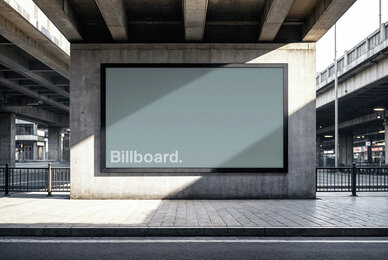 Outdoor Billboard Mockup with Shadow Overlay