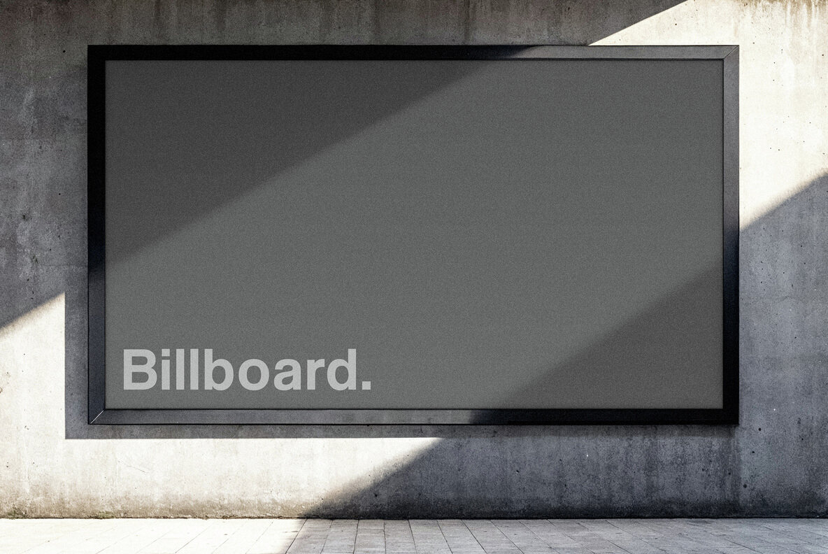 Outdoor Billboard Mockup with Shadow Overlay 3