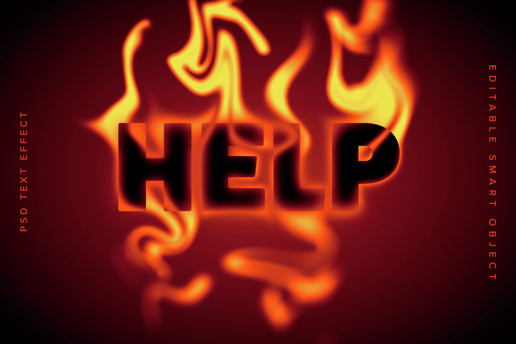 Flame Text Effect Mockup 1