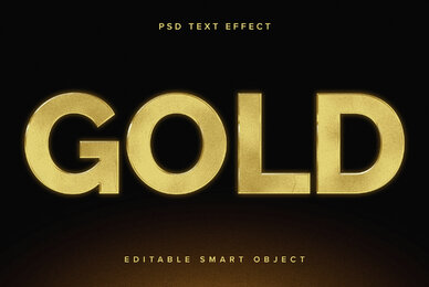 Textured Gold Text Effect Mockup