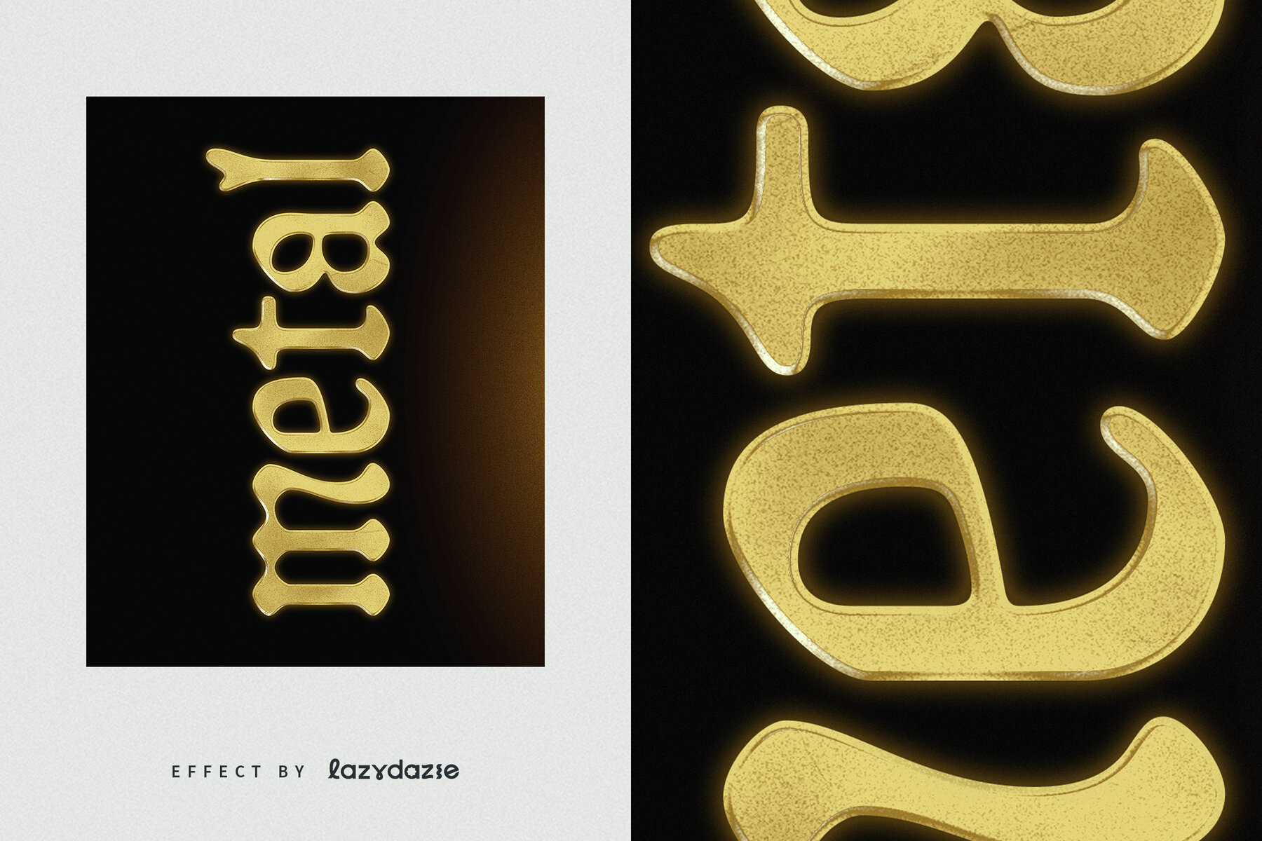 Textured Gold Text Effect Mockup 6