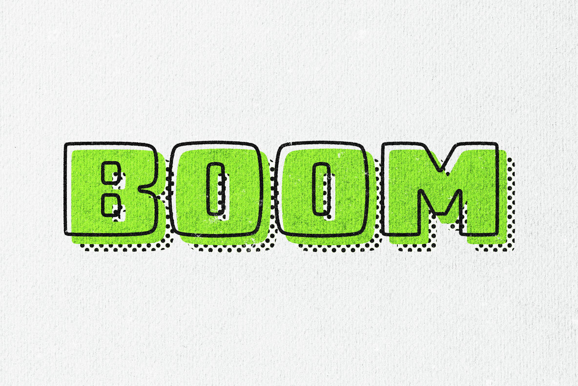 Retro Comic Print Text Effect 3