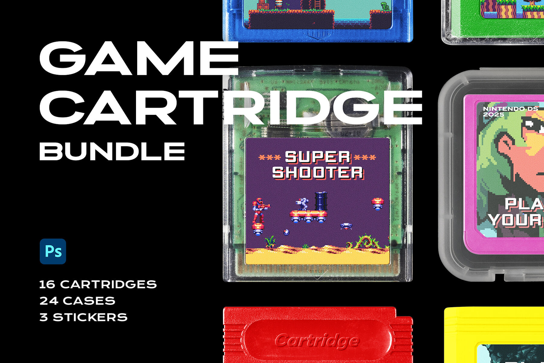 Game Cartridge Mockup Bundle Retro 1