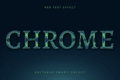 Green Chrome Text Effect Mockup
