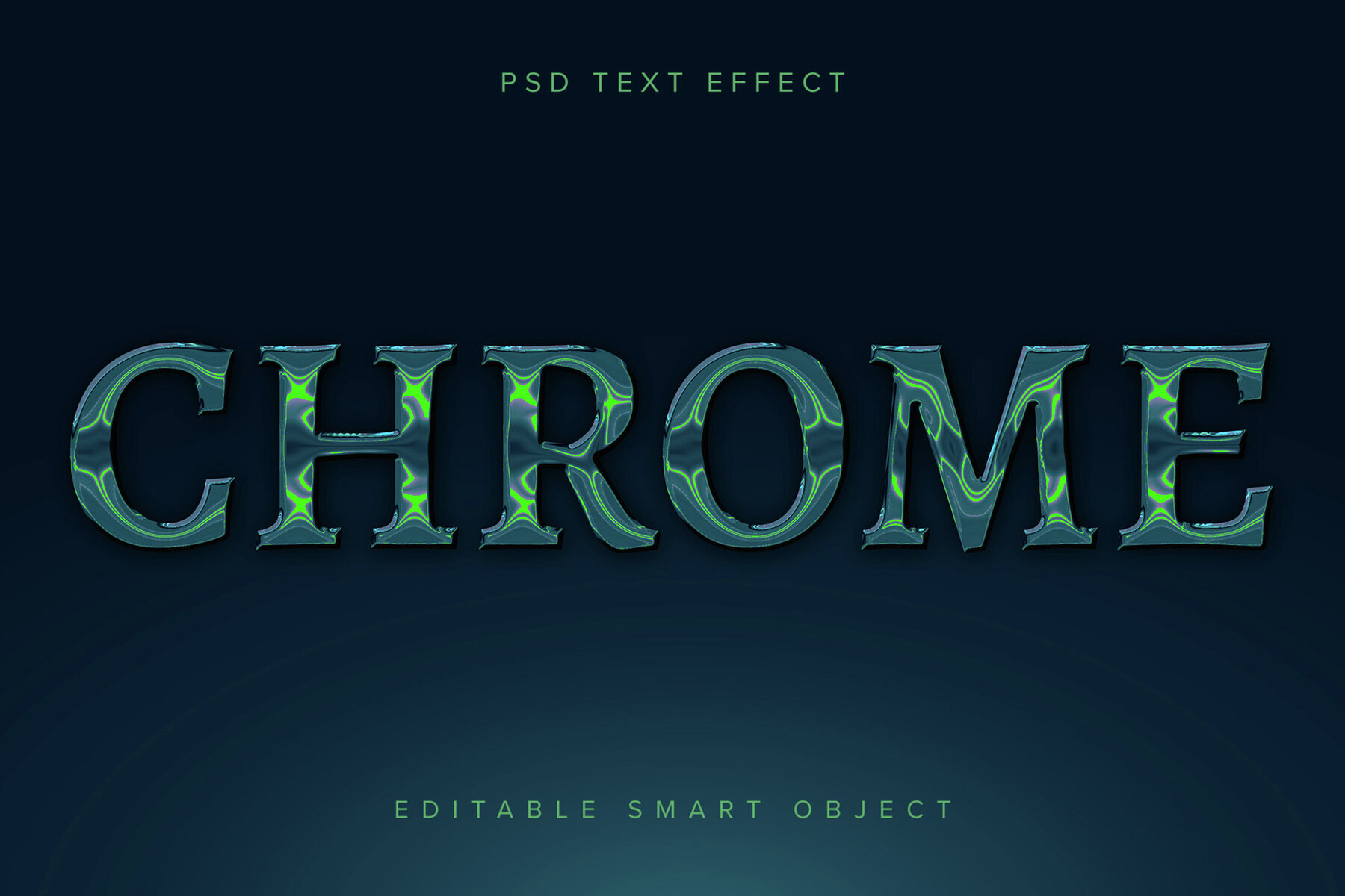 Green Chrome Text Effect Mockup 1