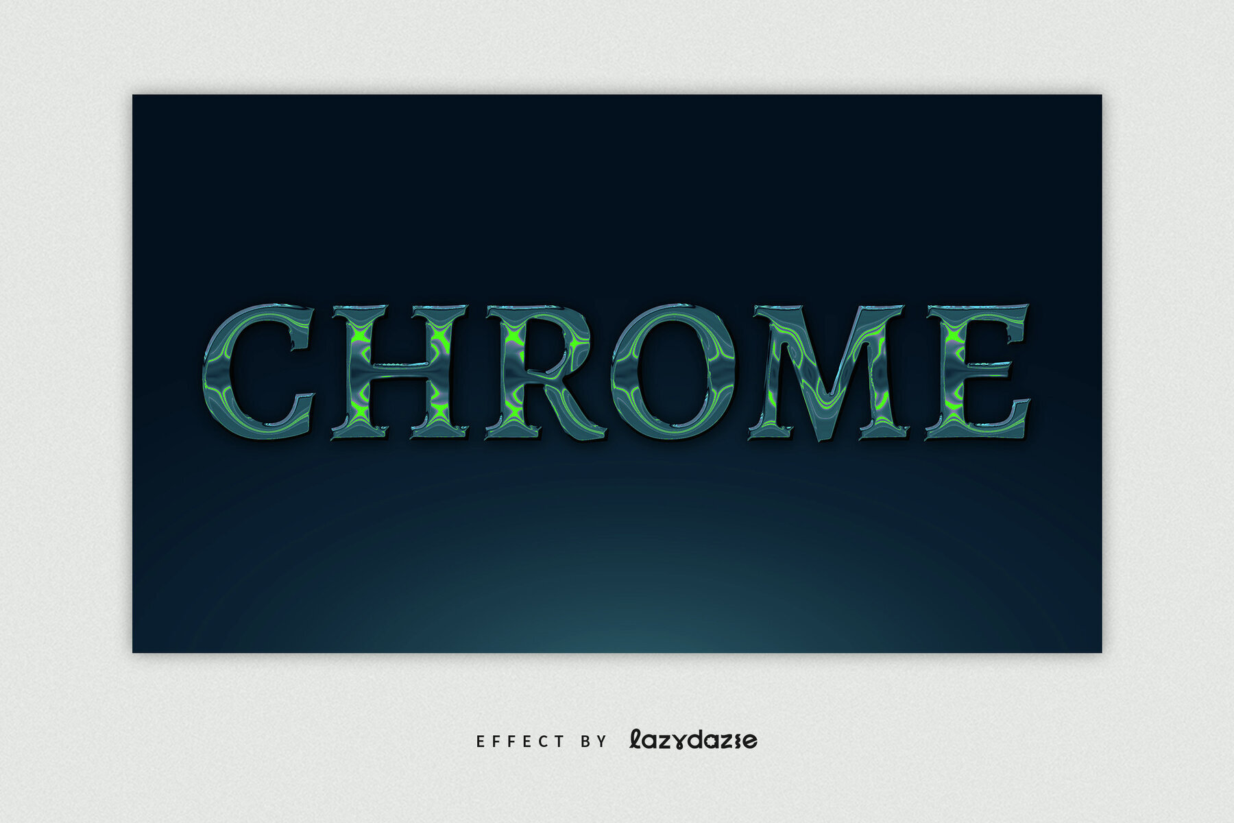 Green Chrome Text Effect Mockup 2