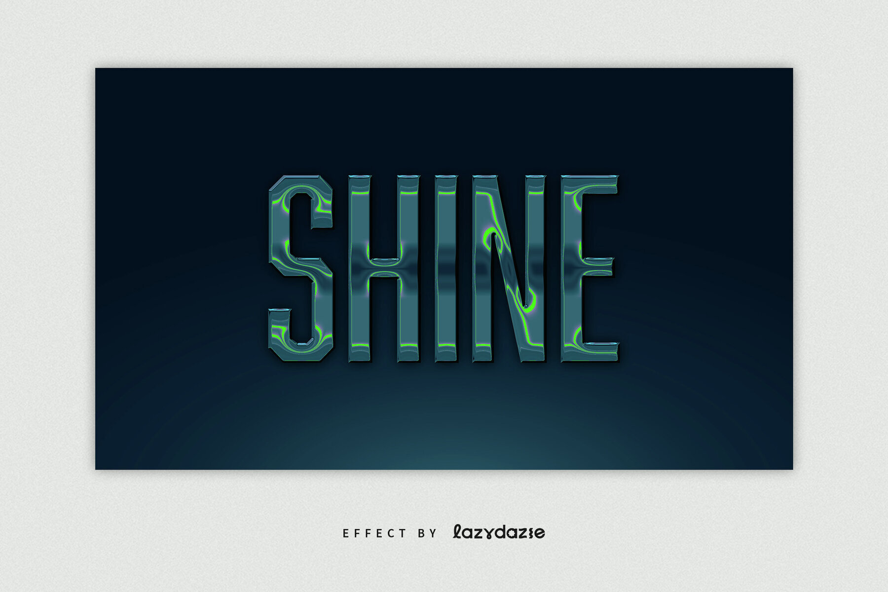 Green Chrome Text Effect Mockup 3
