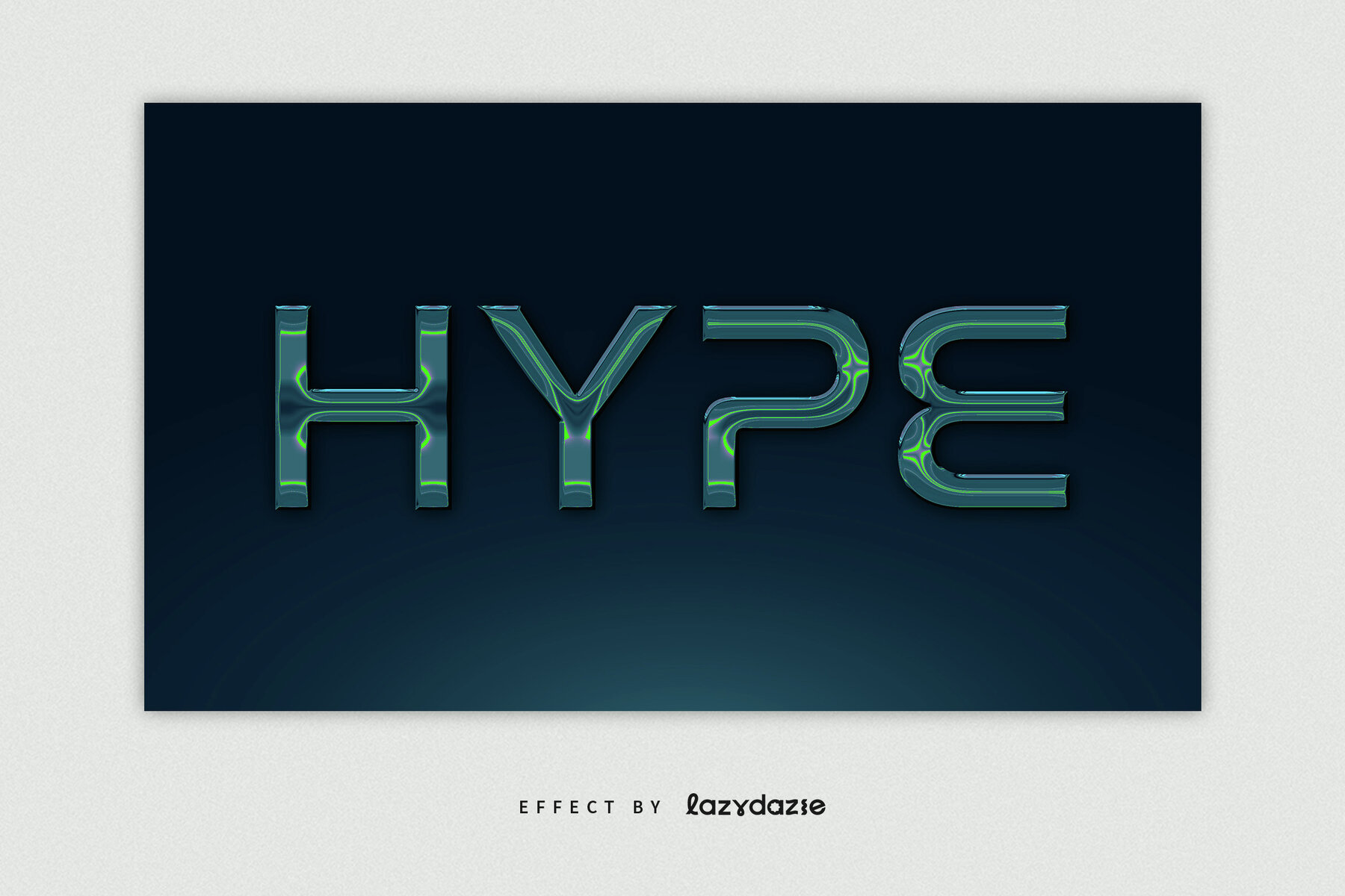 Green Chrome Text Effect Mockup 4