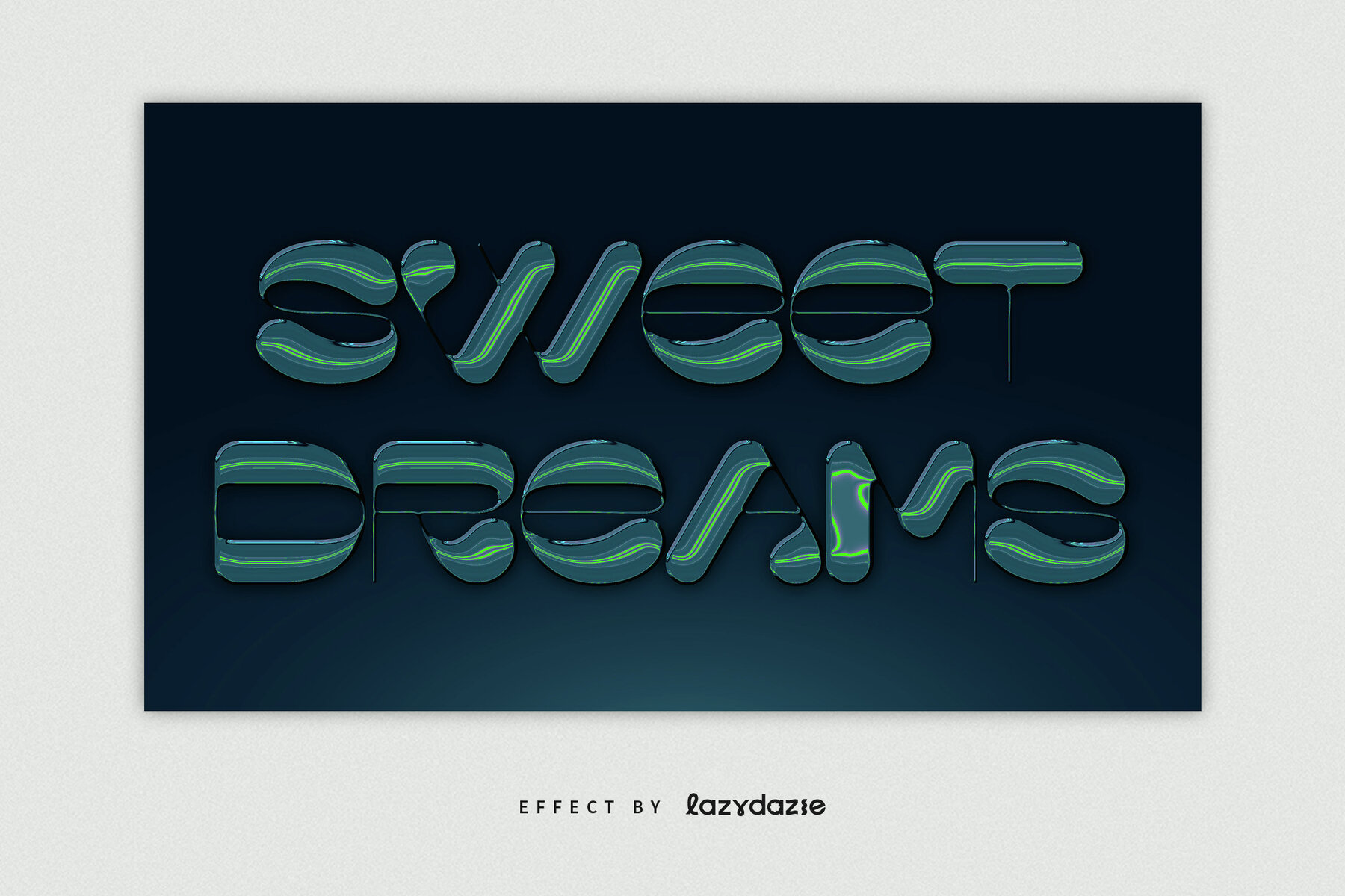 Green Chrome Text Effect Mockup 5