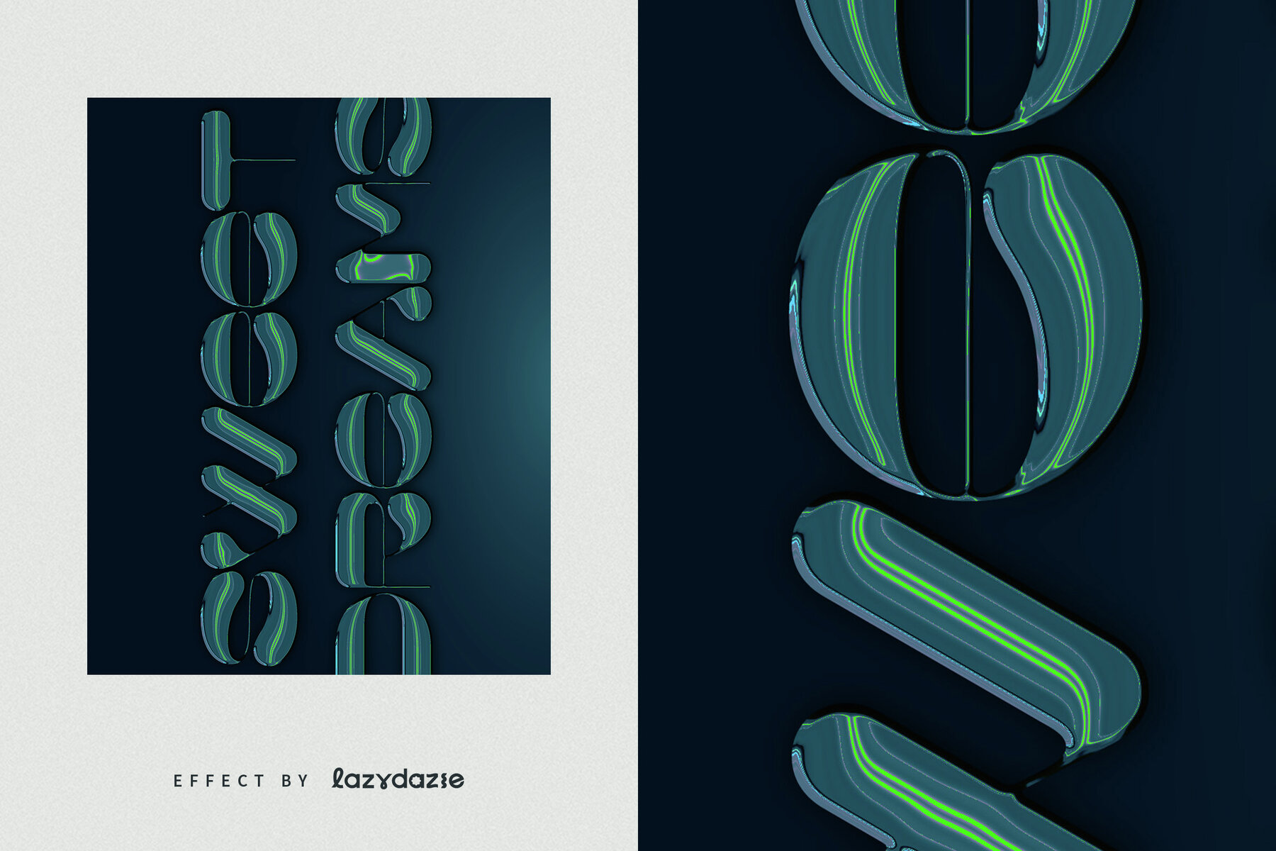 Green Chrome Text Effect Mockup 6