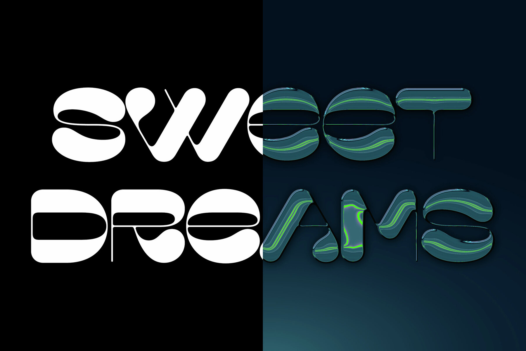 Green Chrome Text Effect Mockup 8