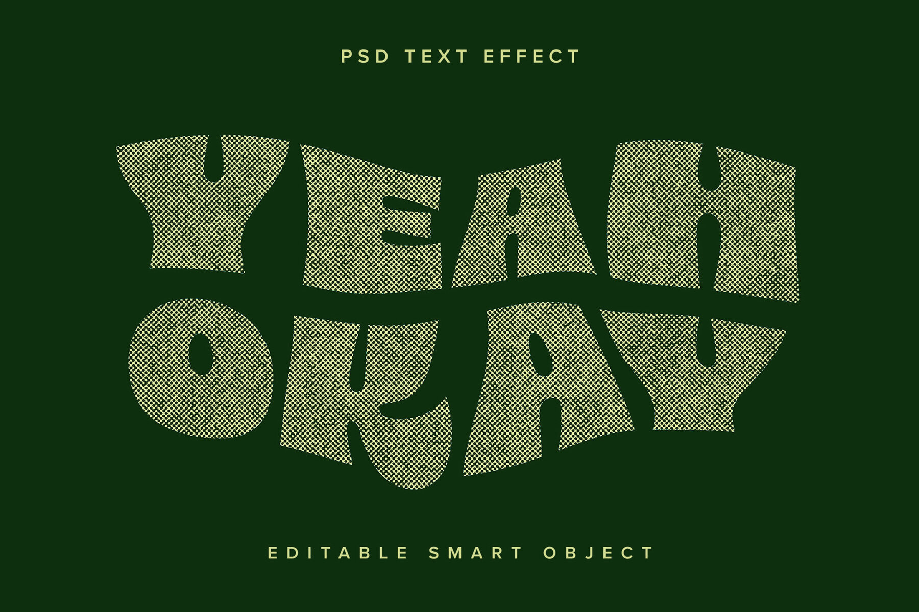Warped Halftone Text Effect Mockup 1