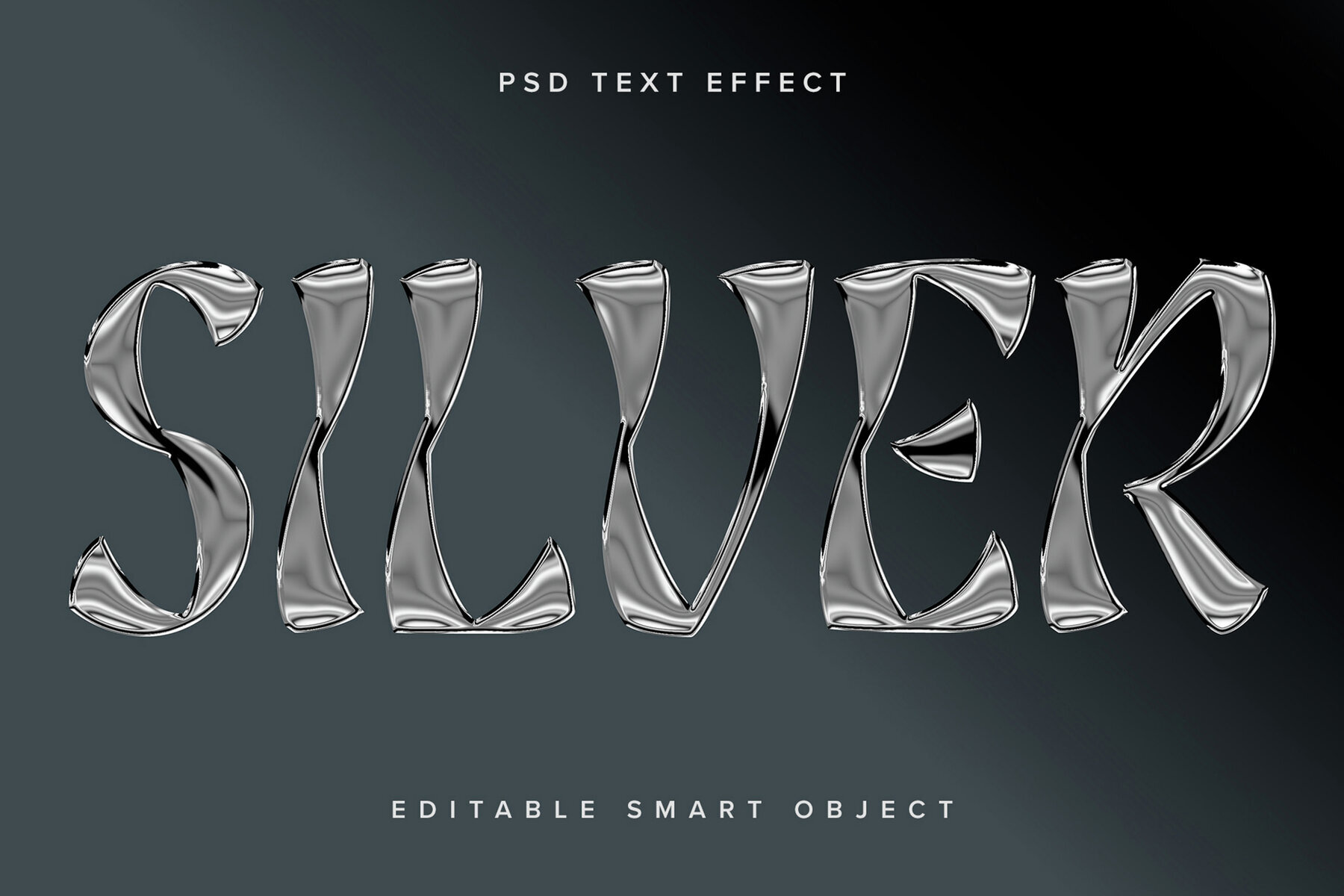 Silver Chrome Text Effect Mockup 1