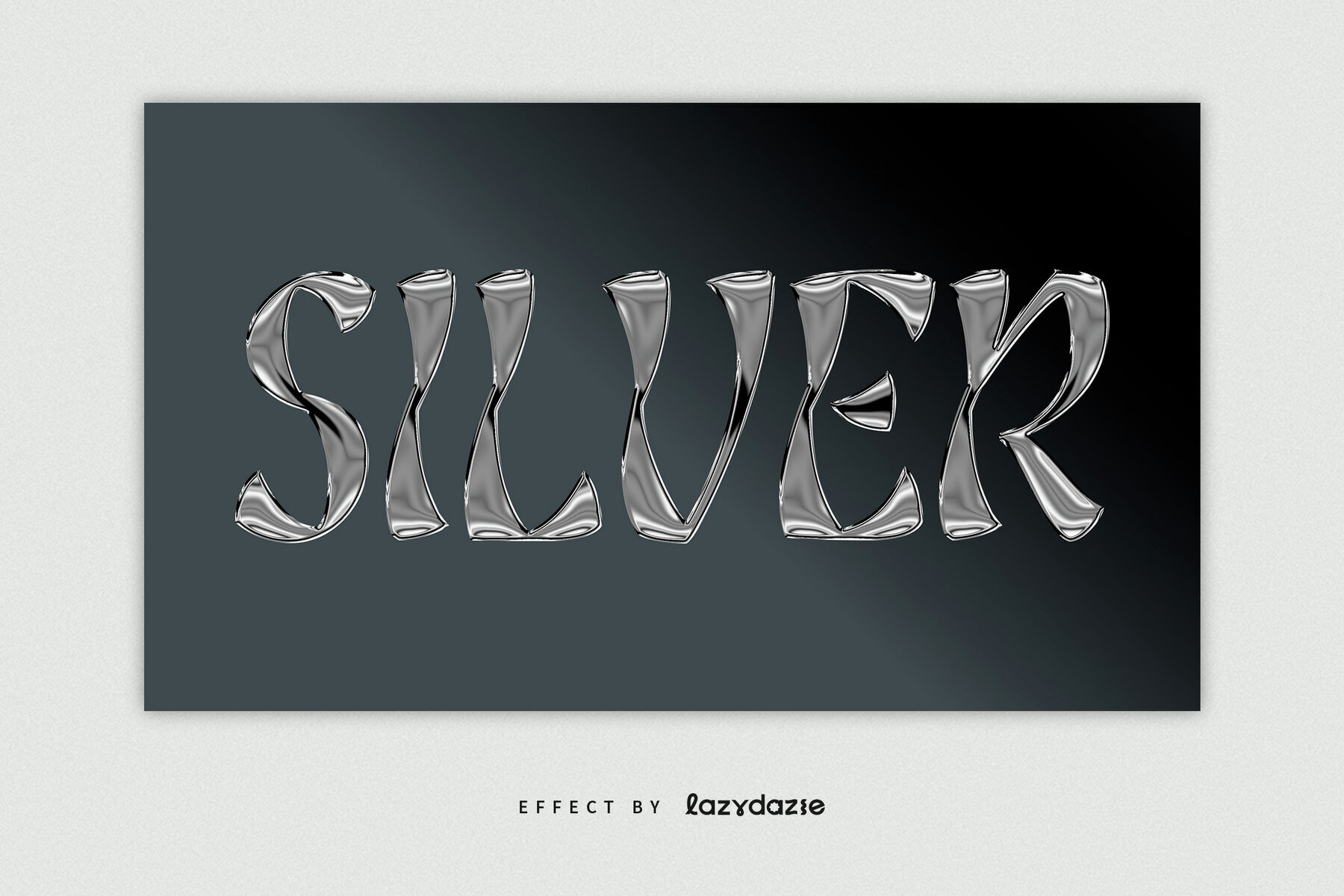 Silver Chrome Text Effect Mockup 2