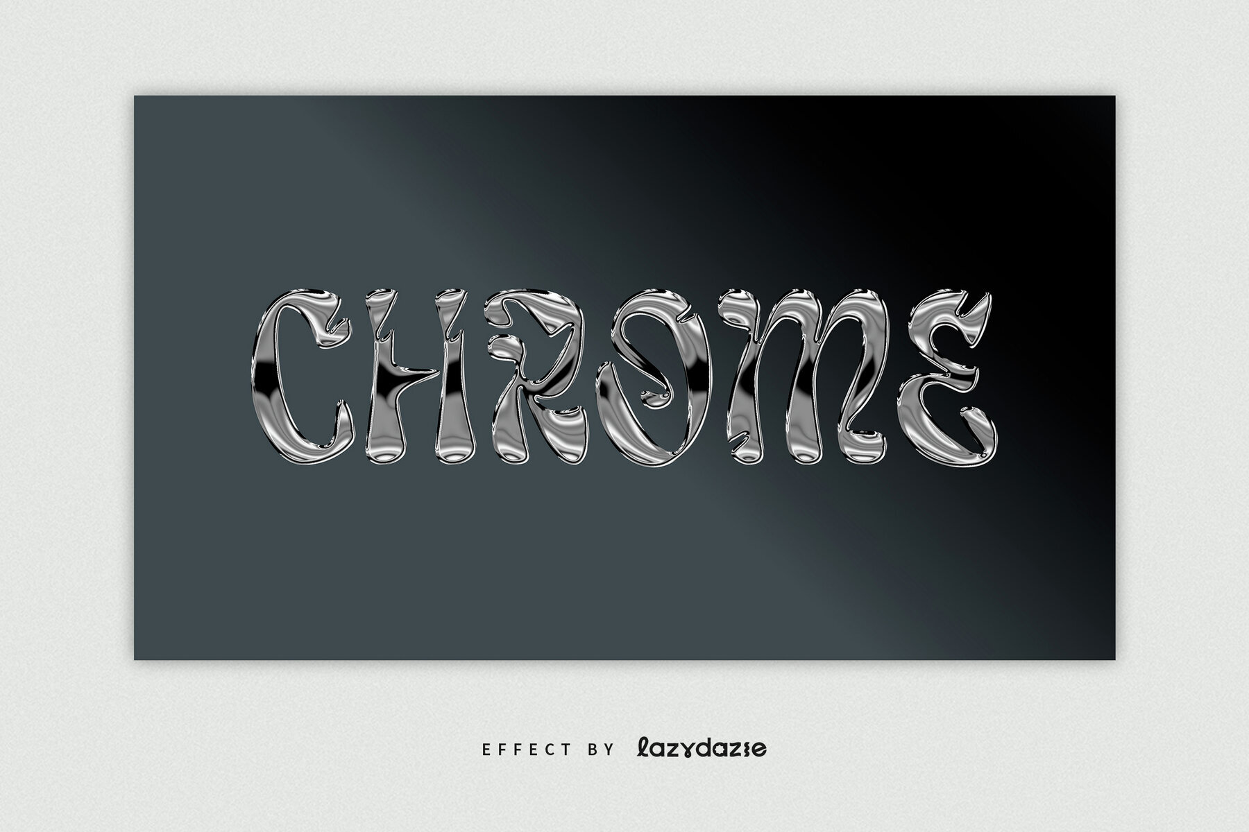 Silver Chrome Text Effect Mockup 3